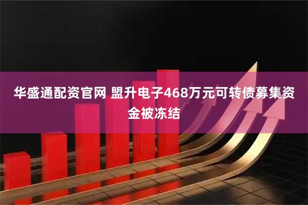 华盛通配资官网 盟升电子468万元可转债募集资金被冻结